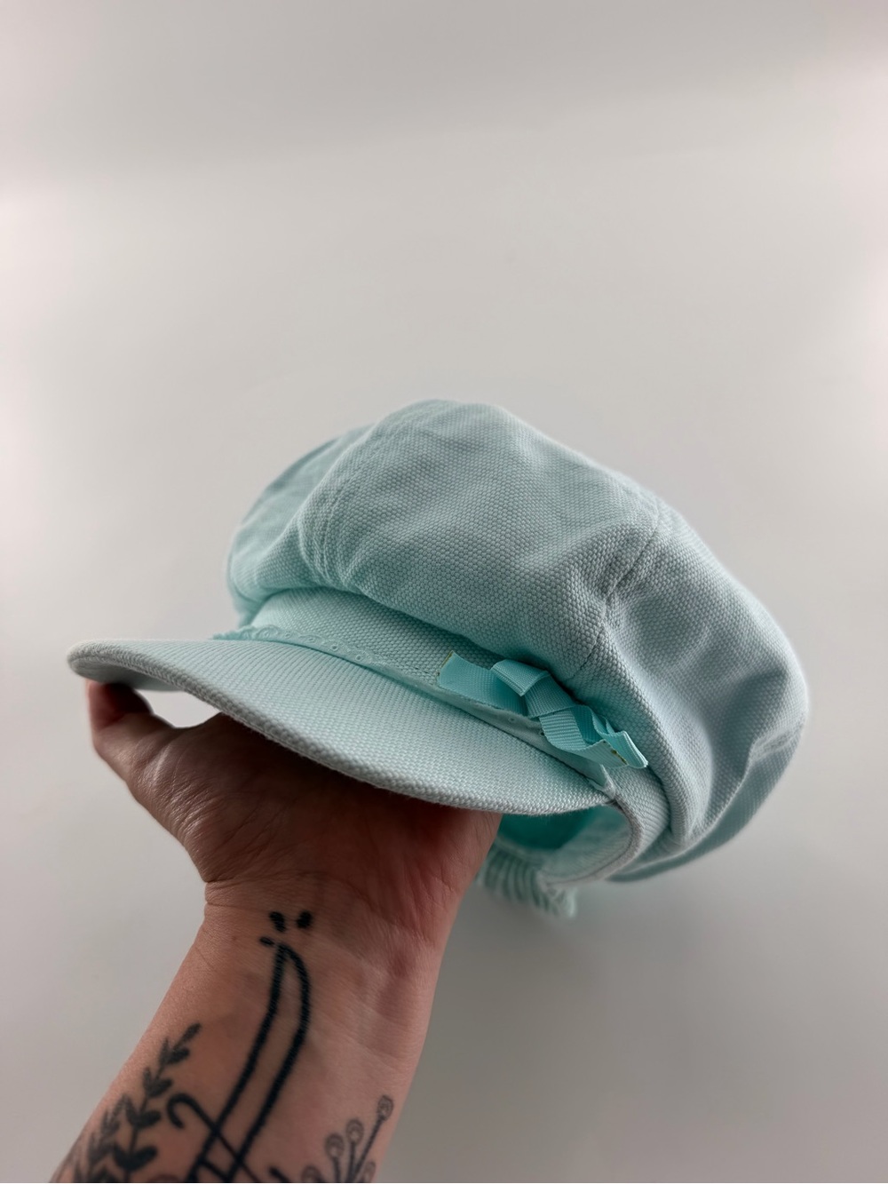 Hanna Andersson Girls Blue Newsboy Style Hat Bow Small Kids HA 3-4 Toddler